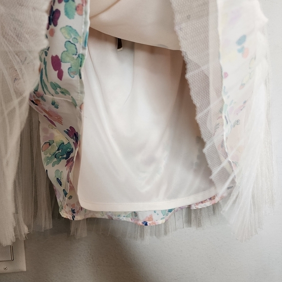 NWT LC Lauren Conrad Floral Pleated Mesh Skirt Stretch Waist Size XL Fairycore - Picture 3 of 15